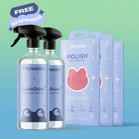 QuickShine Deluxe Starter Pack - 2 Bottles + 3 Cloths