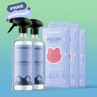 QuickShine Deluxe Starter Pack - 2 Bottles + 3 Cloths