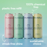 QuickShine Refill Cans 4 Pack - Chemical-Free Streak-Free Cleaner