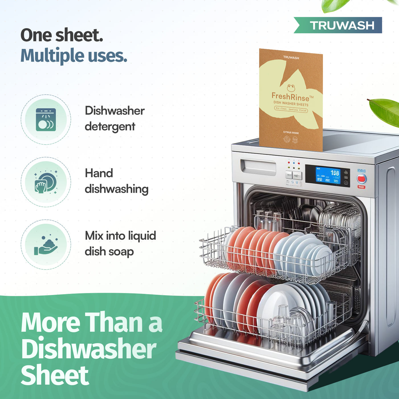 FreshRinse Eco-Friendly Dishwasher Sheets - 60 Loads