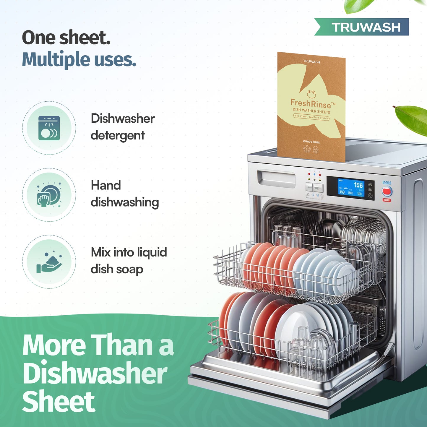 FreshRinse Eco-Friendly Dishwasher Sheets - 60 Loads